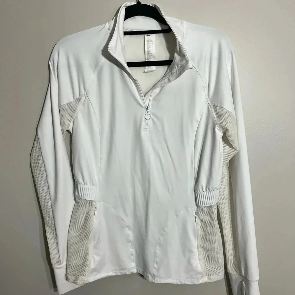 Fabletics Rosalia Performance‎ White Mesh Jacket Size L